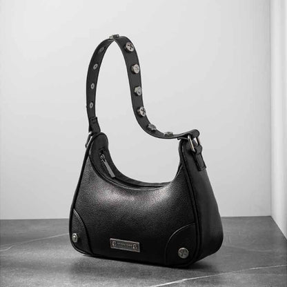 Underarm Bag Leather Rivet Shoulder Handbag Fashion Punk Style Luxury 24*12*7CM