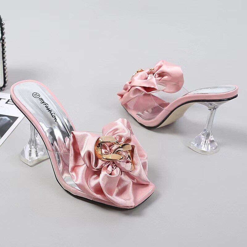 Ladies Slippers Shoes Bag Set Women Pumps Sandals Shoes Purse Set Black Heels