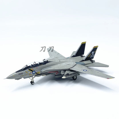 1:100 American F-14a Tomcat Fighter Alloy Model Vf-84 Pirate Flag Squadron