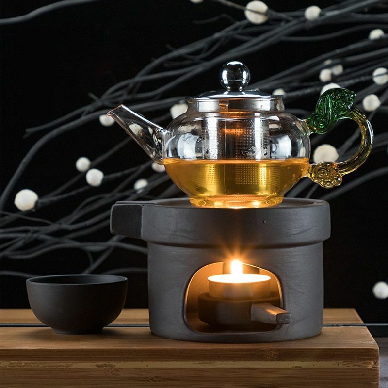 Teapots Warmer Tea Maker Heating Base Ceramic Candle Tray Holding Furnace 8x7cm