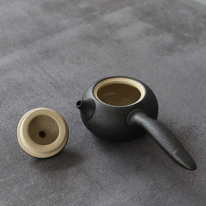 150ml Black Ceramic Kyusu Teapot Kettle Tea Pot Chinese Kung Fu Tea Pottery Sets