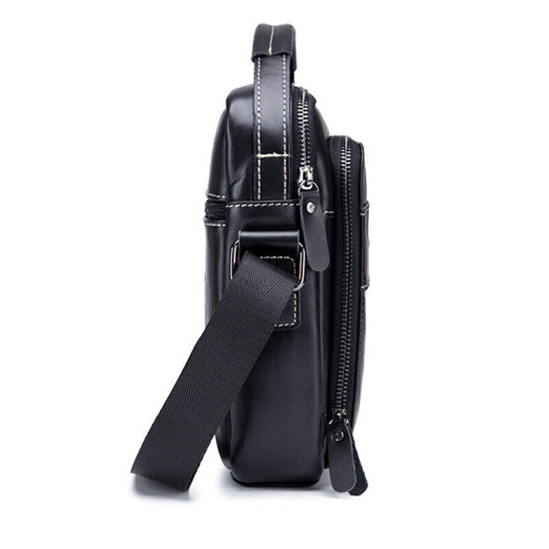 100% Genuine Leather Men's Crossbody Shoulder Bag 8" Handbag Business Cowhide