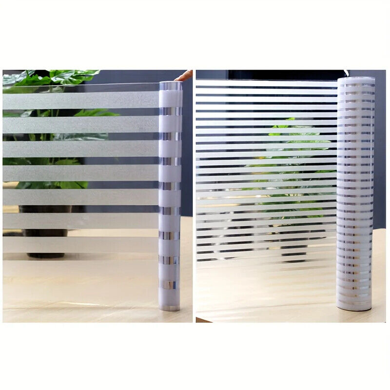 Glass Window Film PVC Frosted Privacy Stripe Self-Adhesive DIY Door Static Cling
