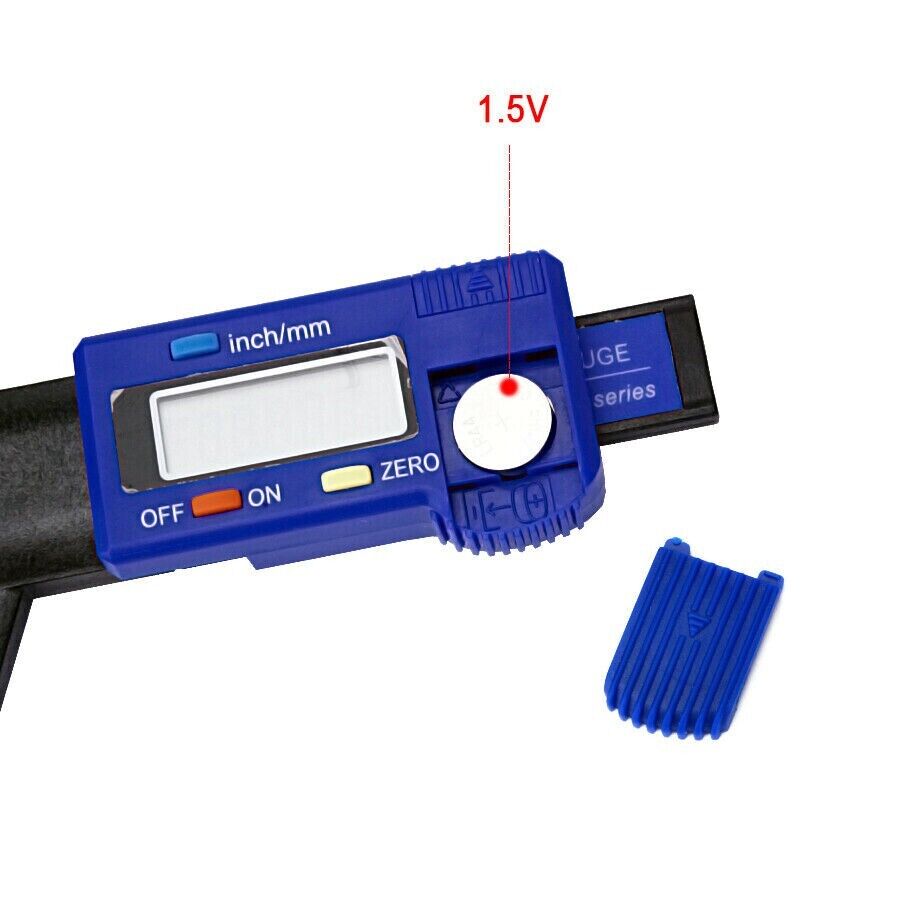 Blue Digital Tyre Depth Gauge Tread Checker Car Tire Tester Brake Shoe Pad Wear