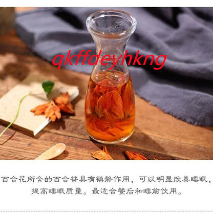 Lanzhou Dried Lily Flower Tea 兰州干百合花茶叶 无硫特级纯天然女性安神养生干百合花 宁心安神、补中益气、延缓衰老 2瓶装共60g