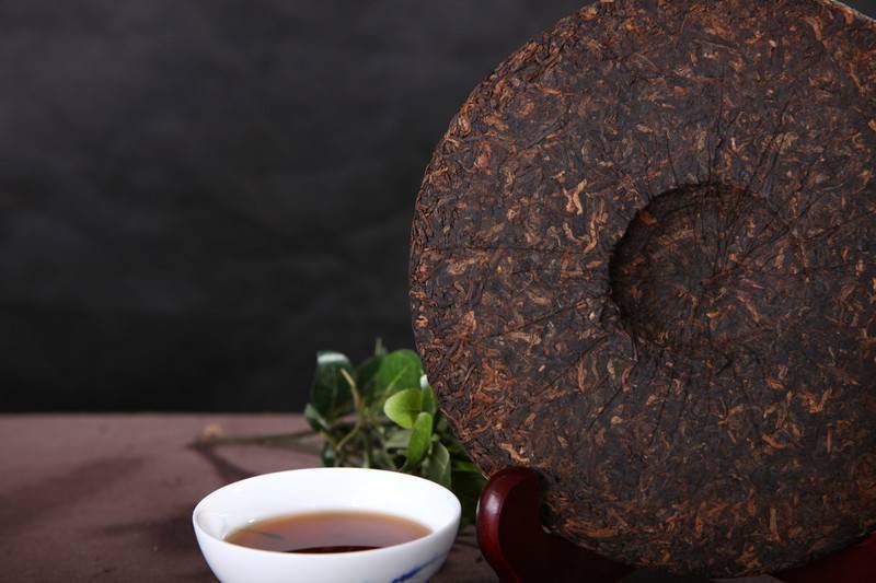 357g Ba Jiao Ting Li Ming 7590 Yunnan Ripe Qizibing Tea Aged RIpe Puer Tea Cake