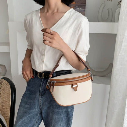 Zipper Shoulder Messenger Bag Chest Crossbody Handbags Synthetic Leather Bags