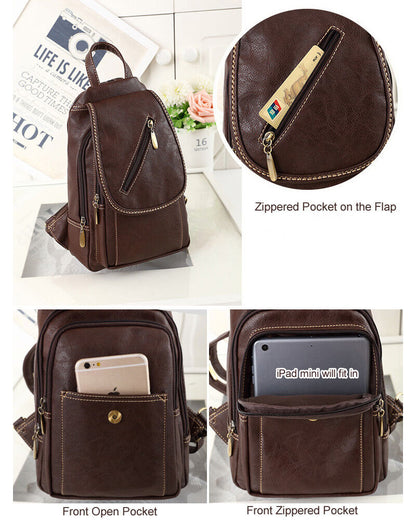 Convertible Faux Leather Small Mini Backpack Rucksack Sling bag Purse Cute Bag