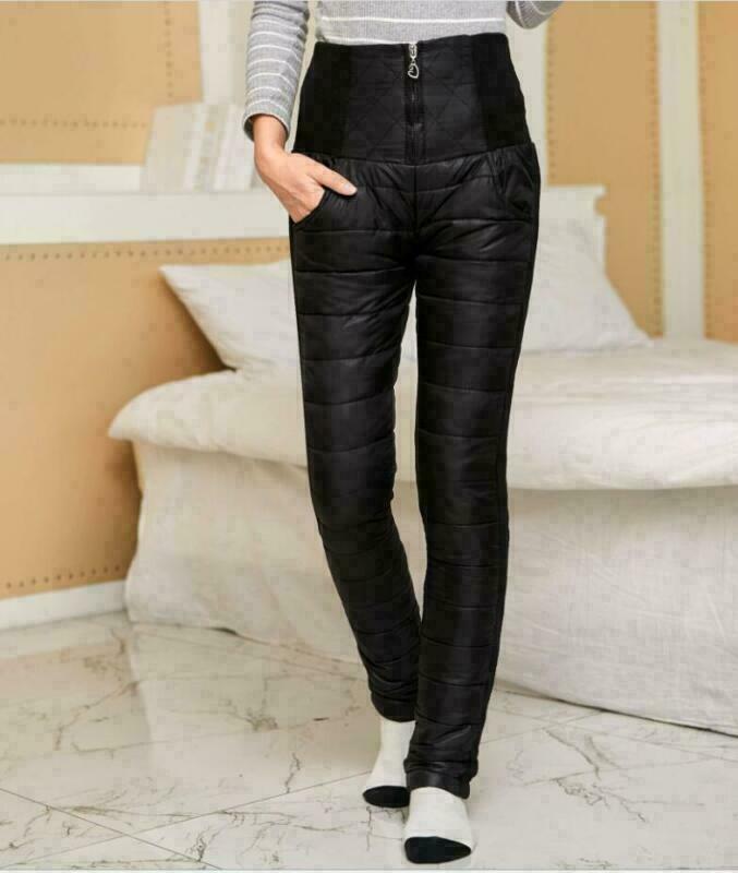 Women Winter Sweet Fashion Pant Outwear Duck Down Puffer Warm Long Trousers New