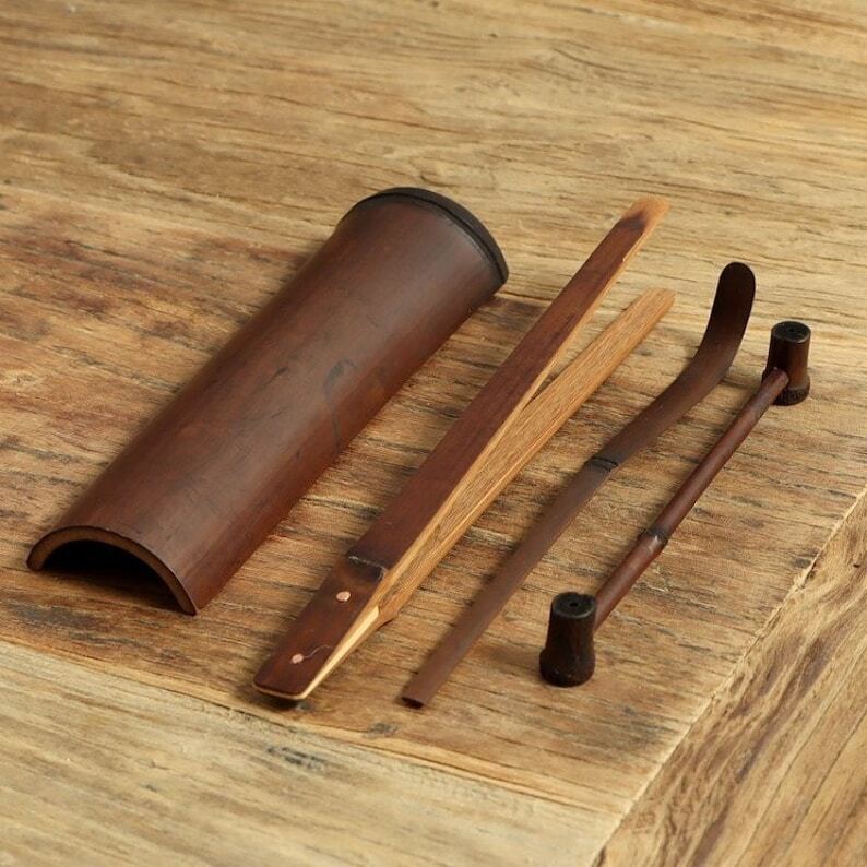 Natural Bamboo Tea Ceremony Accessories With Cloth Bag|Tea Accessories