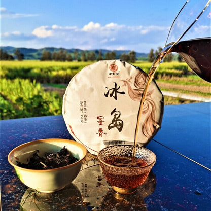 357g Health Care Bingdao Yunnan Ripe Tea Cake High Quality Cooked Pu'er Tea
