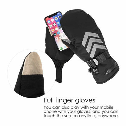 Electric Heating Gloves Rechargeable Battery Powered Winter Warm Outdoor Mittens