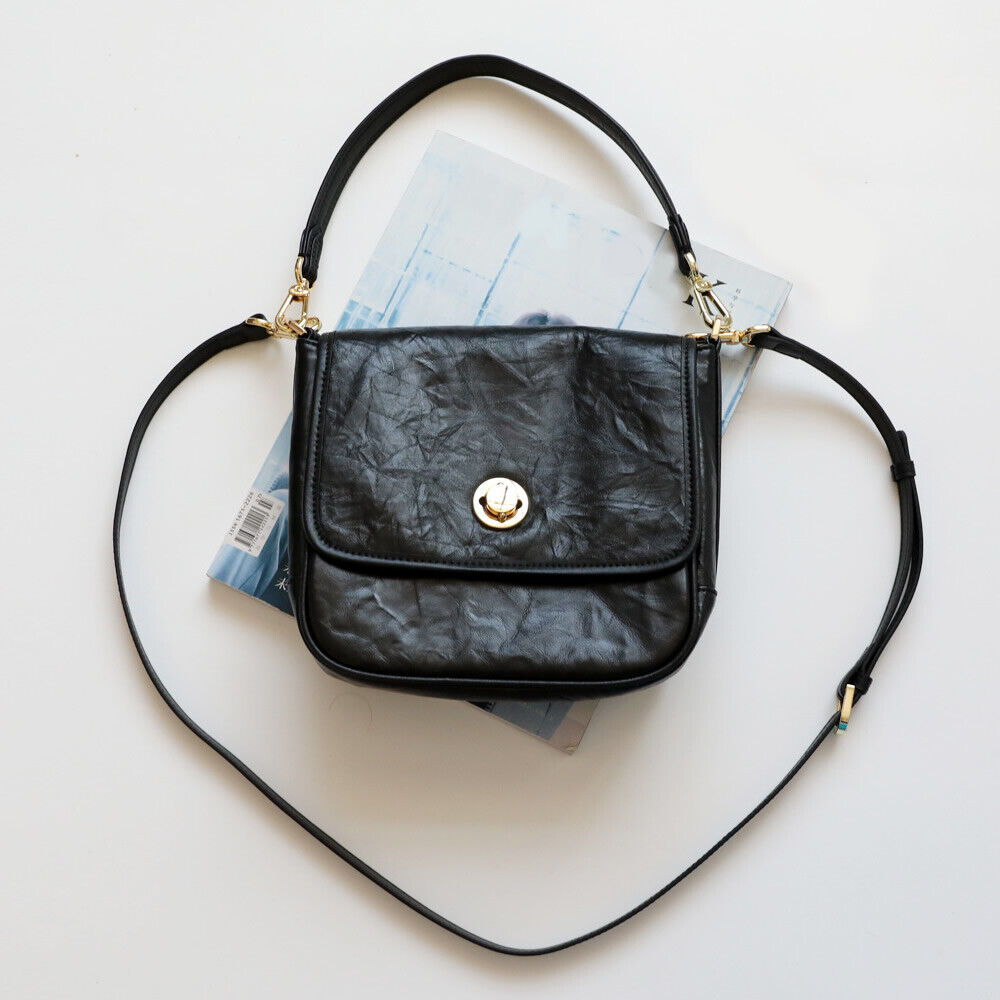 Wrinkled Real Leather Shoulder bag Flap Purse Tote Messenger Crossbody Handbag