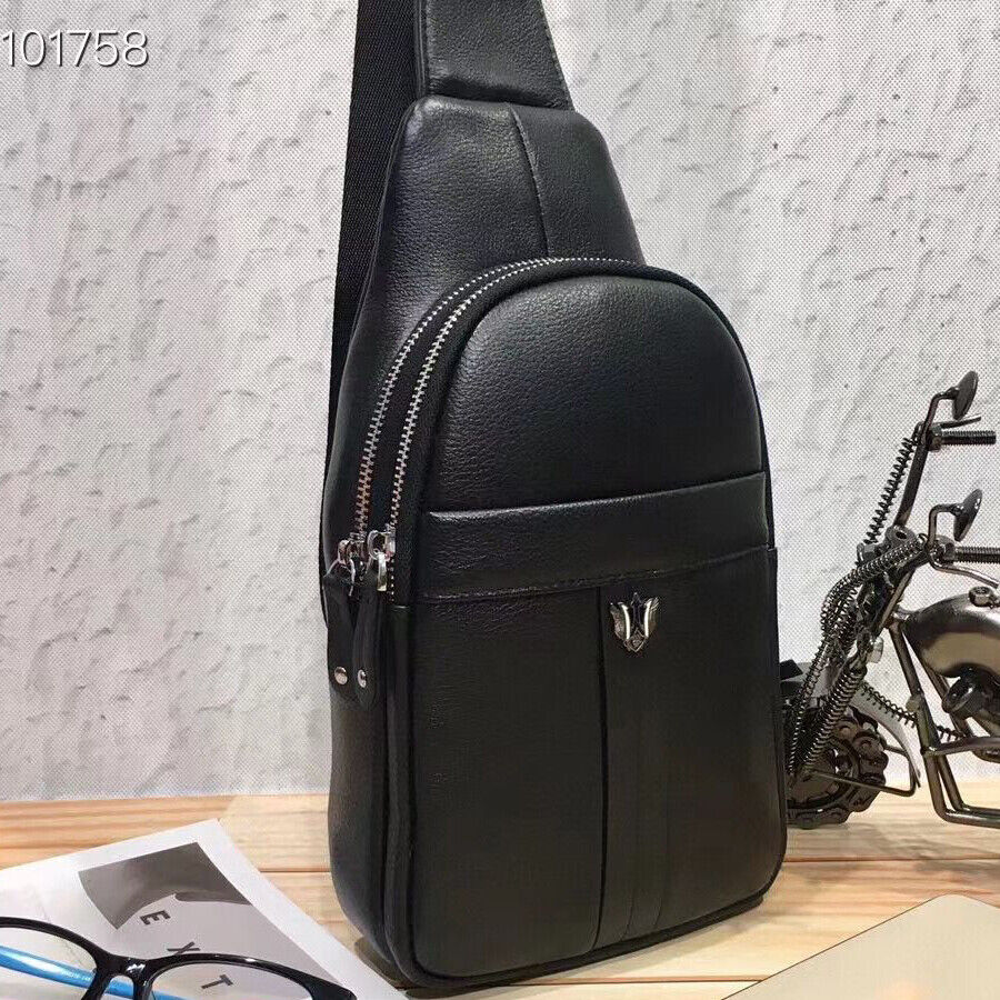 Mens Sling Backpack,100% Genuine Leather Luxury Crossbody Bag Daypack for Travel
