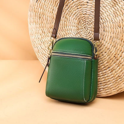 Sling Messenger Purse Handbag Genuine Leather Shell Casual Vintage Shoulder Bags