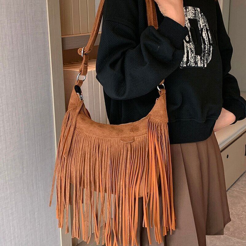 Tassel Bucket Bag Small Crossbody Bags for Women Party Bags Handbags