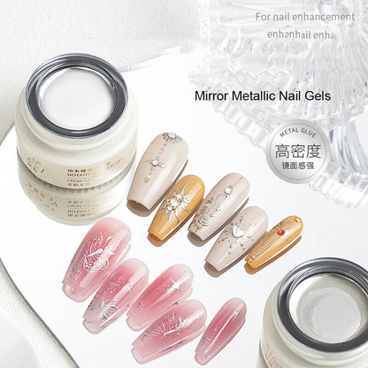 Nail Polish 8ml Jars Silver Gold Mirror Metallic Lacquer UV Gels Soak Off Paints