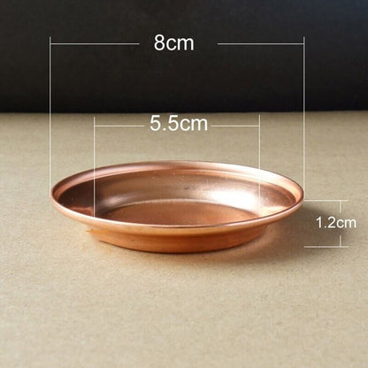 Mini Decorative Tray Copper Dish Buddhist Bowl Meditation Plate Supplies 8x1.2cm
