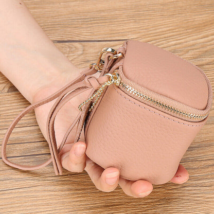 New Designer Genuine Leather Women's Zipper Wallet Mini Coin Purse Lipstick Bag