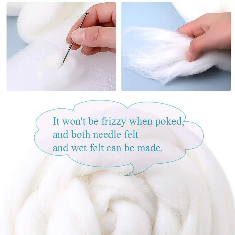 Needle Felting Wool 150g Dyed Roving Fibre Needlecraft Beginners Kit Accessories