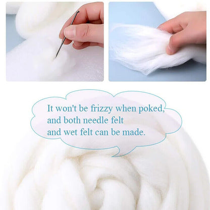 Needle Felting Wool 150g Dyed Roving Fibre Needlecraft Beginners Kit Accessories