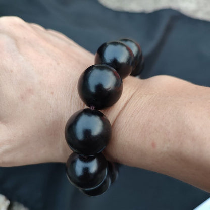 Black Buddhist Prayer Matching Mens Beaded Bracelets Anxiety Relief Wooden Gift
