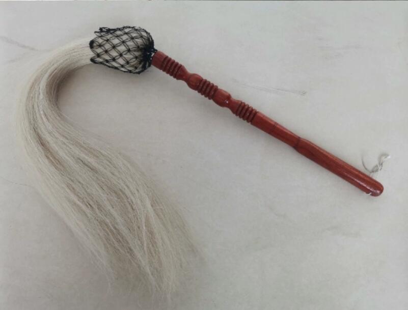 REAL Horse Tail Fly Whisk Swatter TV prop Martial Arts Buddhist Horsetail
