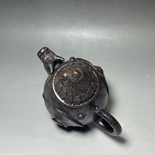 vintage chinese yixing purple clay teapot zisha ceremony carving Collectible art