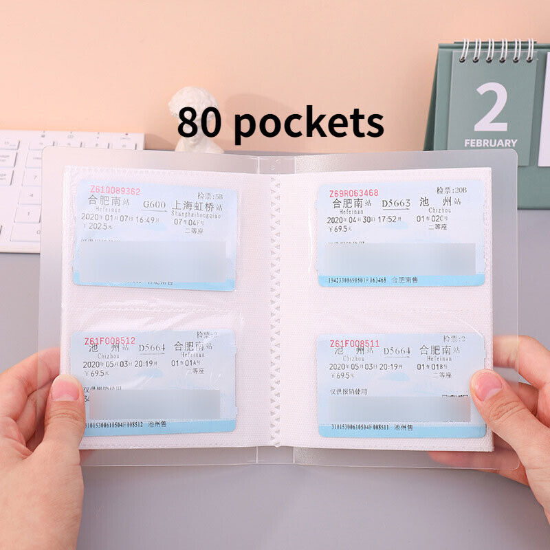2x Transparent Photo Album Holds Mini Photo Card Ticket Collection Bag Book Gift