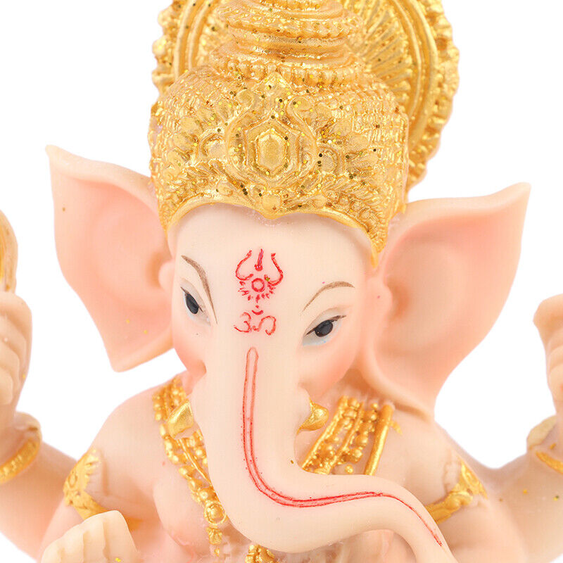Elephant God Figurine Desktop Hindu Resin Luck and Wealth Art Statue Ornam.Q6