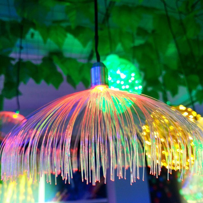 1 Piece Jellyfish String Light Colorful Fiber Optic Waterproof Garden Decor Lamp