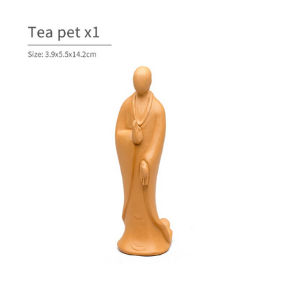 Embersceramic Purple Clay Tea Pets Cute Sleeping Cat