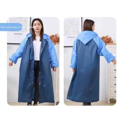 Women Hooded Raincoats Nylon Long Men Outdoor Travel Fishing Waterproof Rainwear