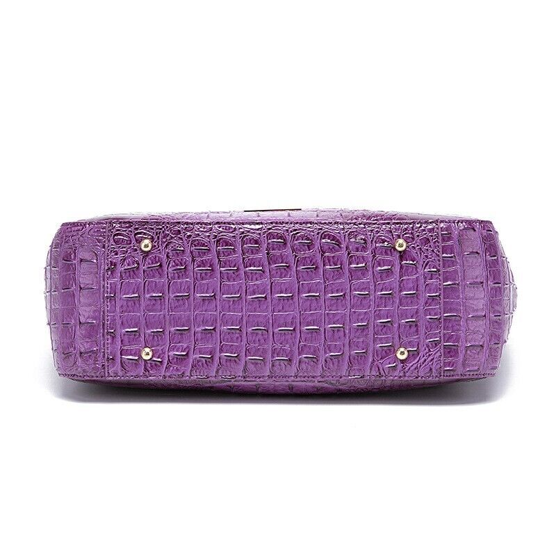 Patent Leather Women's Crocodile Handle Underarm Tote, Shoulder Party Bag Purple