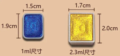 Watercolor Paints 2.3ml 60 Colors Panchromatic Preadolescent Glitter Set Tin Box