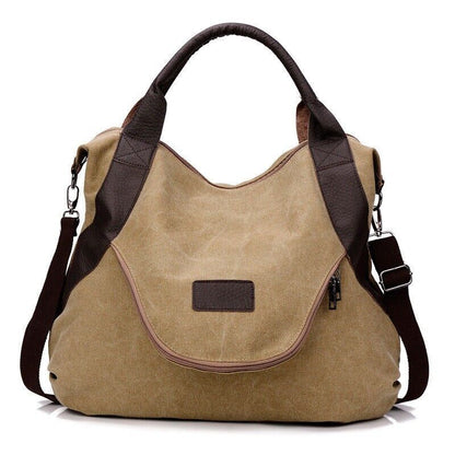 Women Ladies Large Pocket Casual Shoulder Cross body Handbags Canvas Leather Bag