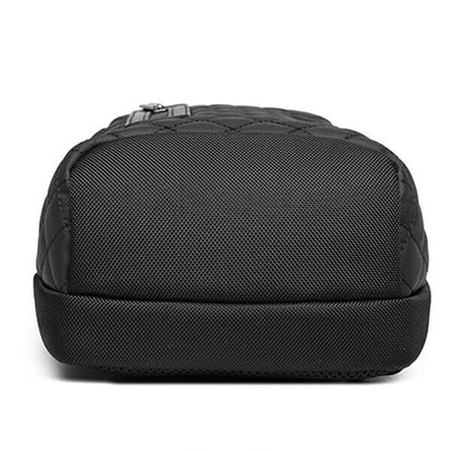Men's Sling Backpack Oxford cloth Waterproof Crossbody Bag Black Daypack USBport