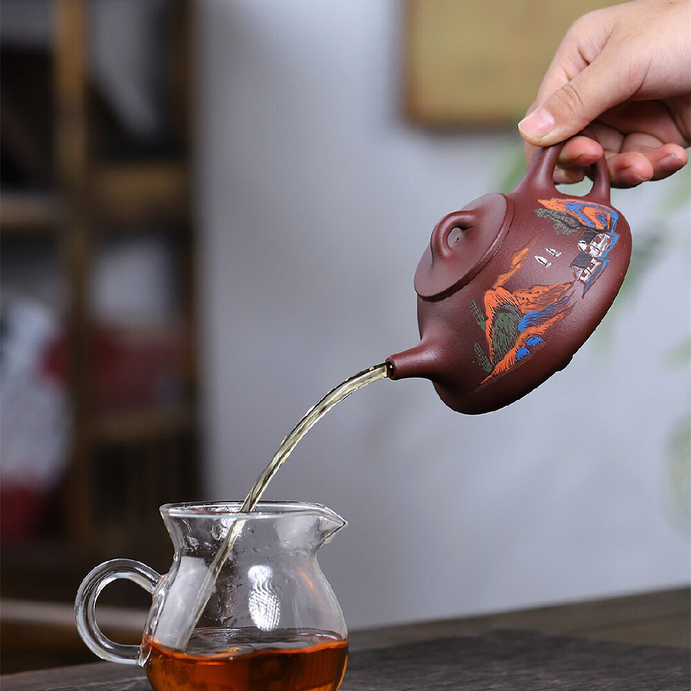 Chinese Shipiao Pot Marked Real Yixing Zisha Purple Clay Tea Pot 9 Infuser Holes
