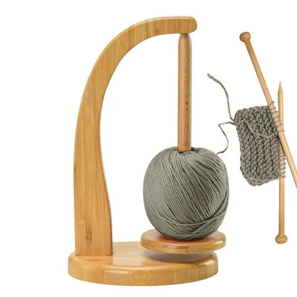 Crochet Yarn Holder Wooden Ball Winder Rotating Magnetic Spinning Knitting Tools