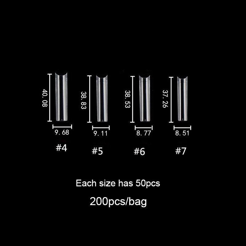 False Nail Art Tip ABS Refill Bag Curve XXL Coffin Square French Manicure 200Pcs