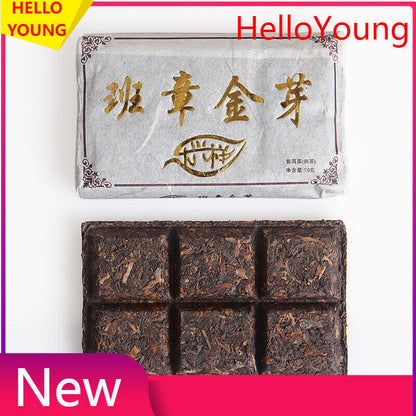 50g Yunnan Pu'er Tea LeXingXiang Banzhang Golden Bud Brick Aged Palace Ripe Tea
