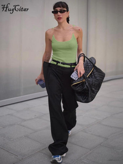 Invisible Strap Design Y/project Vest Ribbed Cami Tank Sleeveless Women Tops