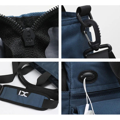 Men Bag Hole Shoulder Crossbody Bag Oxford Travel Handbag Storage Bags