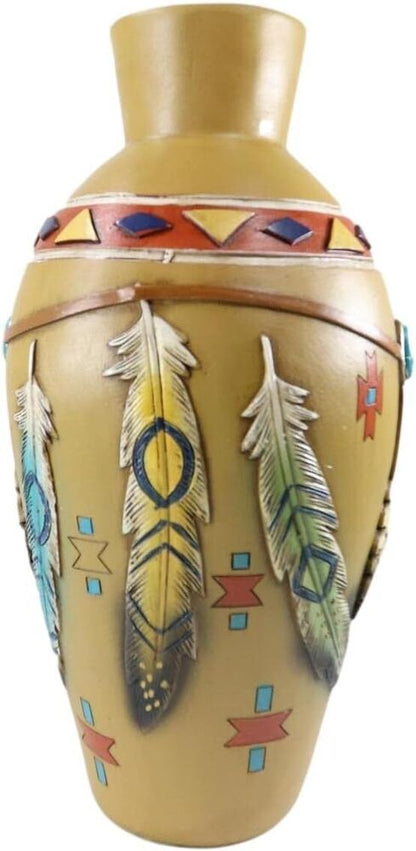 Unique Hand Painted Native American Floral Vase Home Office Gift Decorative Art