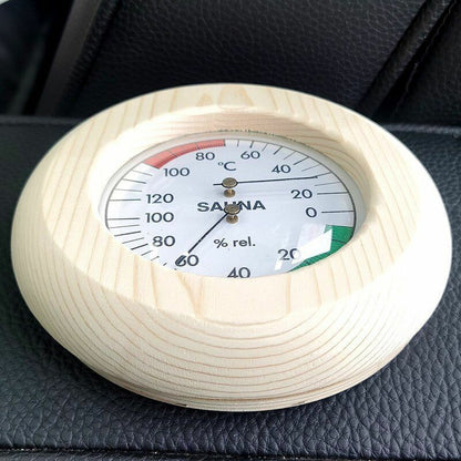 2-In-1 Sauna Bath Thermometer Hygrometer Wood Temperature Humidity Meters 9x15cm