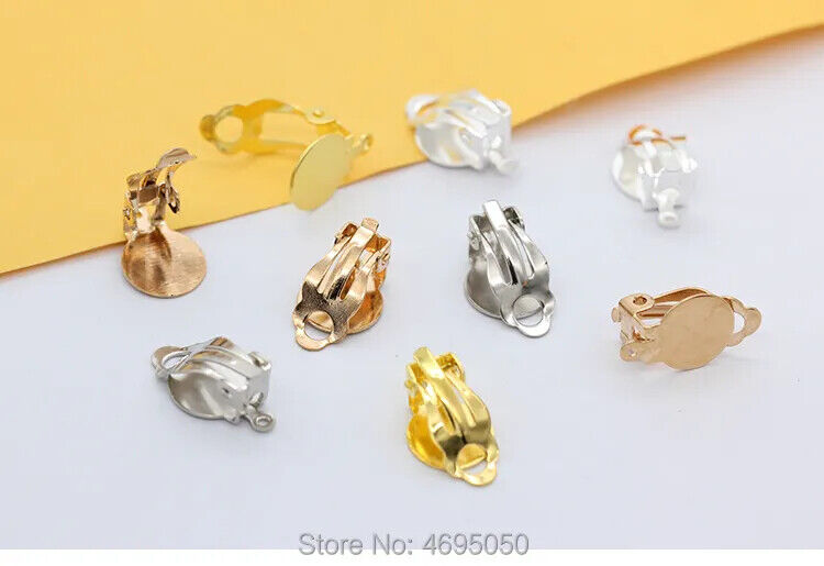 20pcs Gold Silver Clip-on Earring Converter Ear Clip Base Jewelry Making Finding
