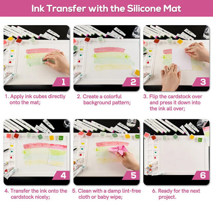 Cutting Mats Silicone Water Media Non-Stick Craft Painting Ink Blend 43.8x27.3cm