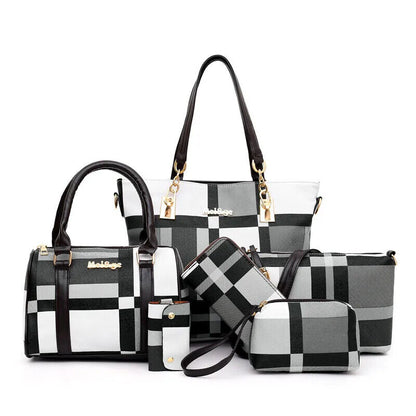 Handbags New 6 PCS Set Women Handbag Shoulder Bag Travel Ladies Crossbody Bag