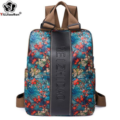 Fashion Designer Women's Backpack Female Canvas Large Travel School Shoulder Bag