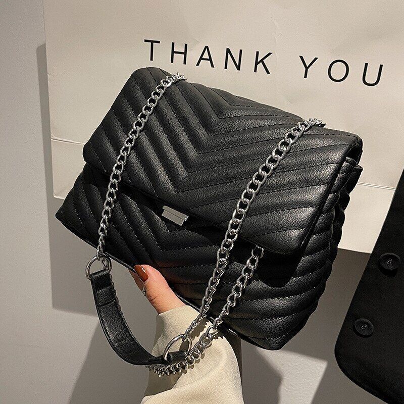 Handbags Women's Black Pu Leather Shoulder Crossbody Bags Women
